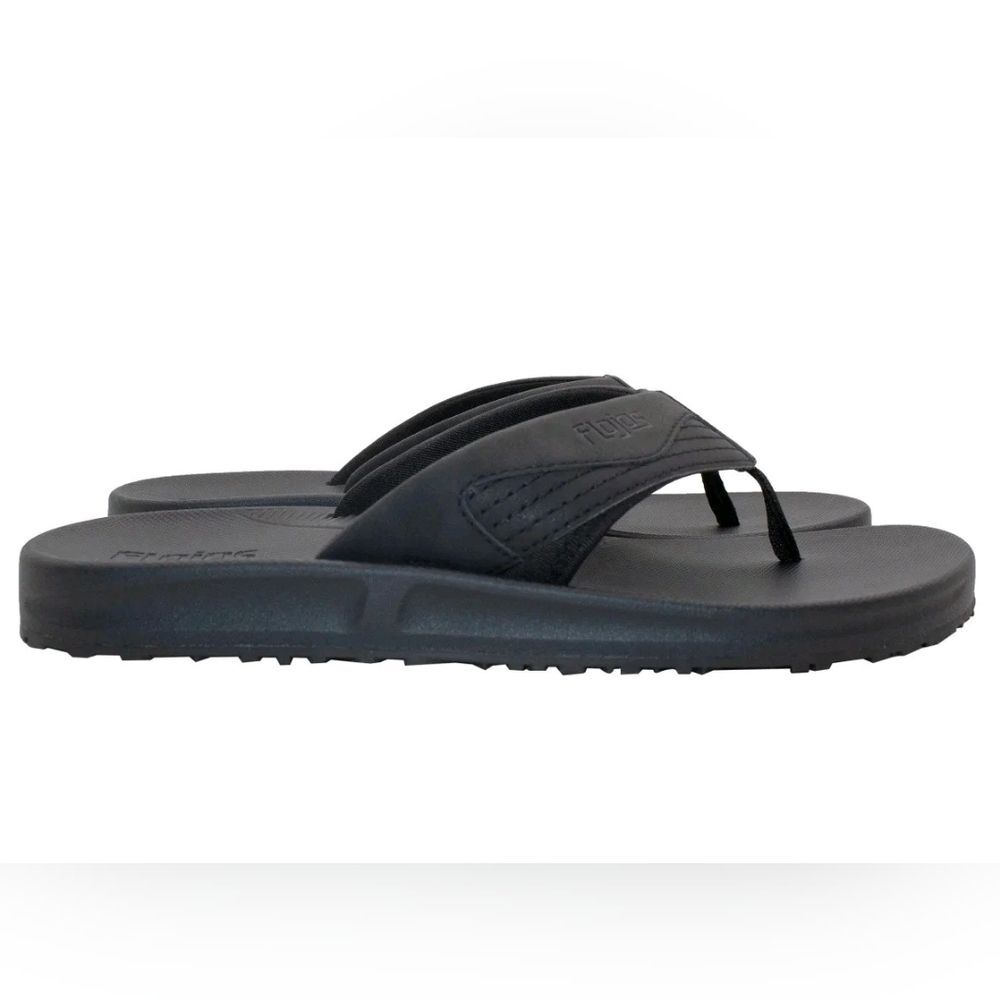 Flojos Men's 10 Memory Foam Flip Flop MEMEX Footbed Arch Support Black NWT - Picture 4 of 10